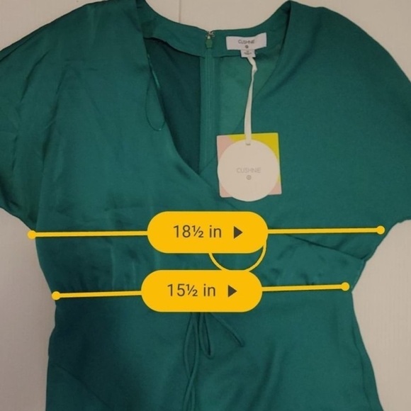 Cushnie For Target Emerald Green Faux Wrap Asymmetrical Long Sleeve Dress Sz 10 - Picture 9 of 9